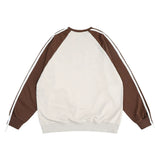 Men Hoodie Letter Gradient Printing Color-Block Crew Neck Sweatshirt