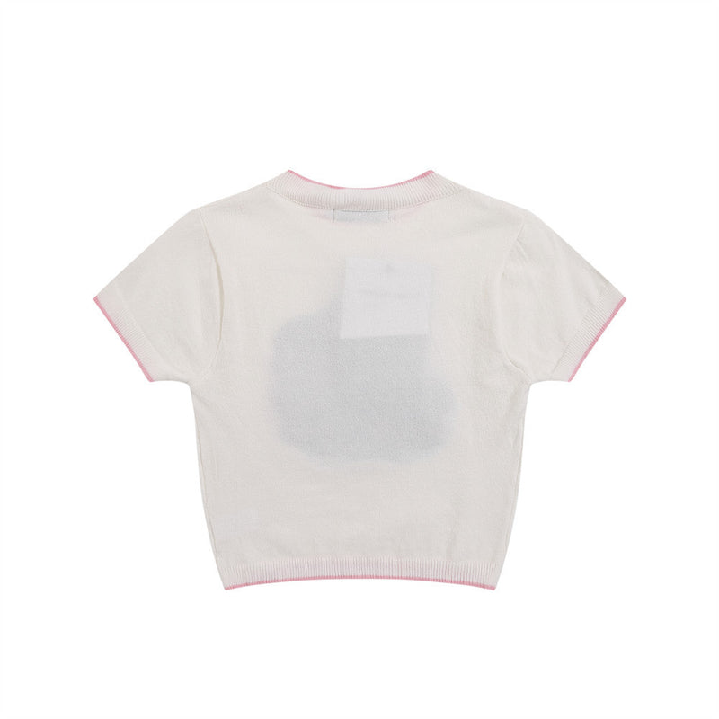 Women Sweater Short-Sleeved Sweater Women's Summer Casual O-neck Short Top