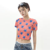 Women T-shirt Short-Sleeved T-shirt Girls Ins Niche round Neck