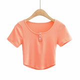 Women T-Shirt Short Sleeve Women's Spring and Summer Arc Sports T-shirt