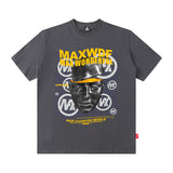 Men T Shirt Hip Hop Oil Painting Short-Sleeved T-shirt Men's Trendy Summer Couple