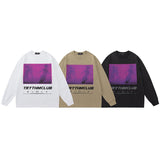 Men Long Sleeve Shirt Long Sleeve T-shirt Retro Loose Long Sleeve Men and Women