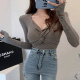 Women's Long Sleeve Shirt Spring Long Sleeve Half-Open Collar Bottoming Shirt