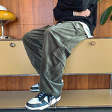 Men Sweatpants Corduroy Pants Men's Winter Overalls Casual Pants