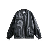 Unisex Jacket Autumn Large Pocket Zipper Leather Jacket Women's Clothing