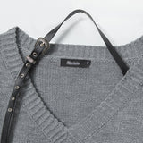 Women Sweater Embroidered Knitwear Women's Loose Casual Long Sleeves Sweater