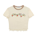 Women T-shirt Short-Sleeved T-shirt Summer Girls' Printed round Neck