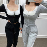 Women Long Sleeve Shirt Short Casual Top Long Sleeve Bottoming Shirt