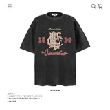American vintage street T-shirt pure cotton retro men's and women's summer loose