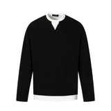 Unisex long-sleeved shirt autumcasualfake two-piece