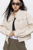 Unisex Jacket Autumn Fashion Stand-up Collar Casual Jacket Women's Clothing