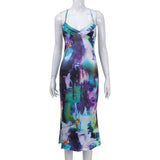 Women Desses Suspenders Dress Printing