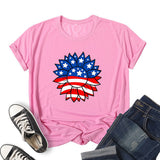 Women's Independence Day T Shirt T-shirt Women's Short-Sleeved Shirt Sunflower Print
