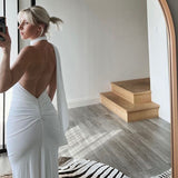 Women Dresses Sleeveless Backless Sexy Tight Ruffle Hip Dress