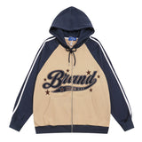 Men Hoodie Hooded Jacket Men's Embroidery Sports Style with Letters Loose
