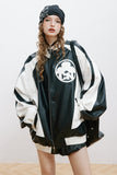 Unisex Jacket Fall Multicolor Printing Pu Jacket Women's Clothing