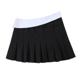 Women Skirt Color Matching Suit Women's Suit Pleated Skirt