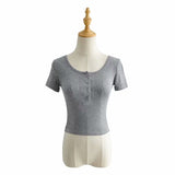 Women's T-Shirt Summer Round Neck Short sleeved T-shirt Top