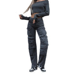 Women Cargo Pants Jeans for Women Baggy Straight Trousers