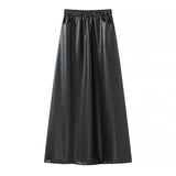 Women Skirt Women's Autumn and Winter Commuter Leather Skirt
