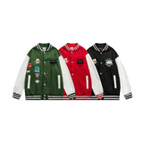 Varsity Jacket Vintage Stand Collar Baggy Coat Men