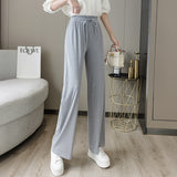 Palazzo Pants Casual Korean Style Loose Wide-Leg Pants for Students Drape Knit