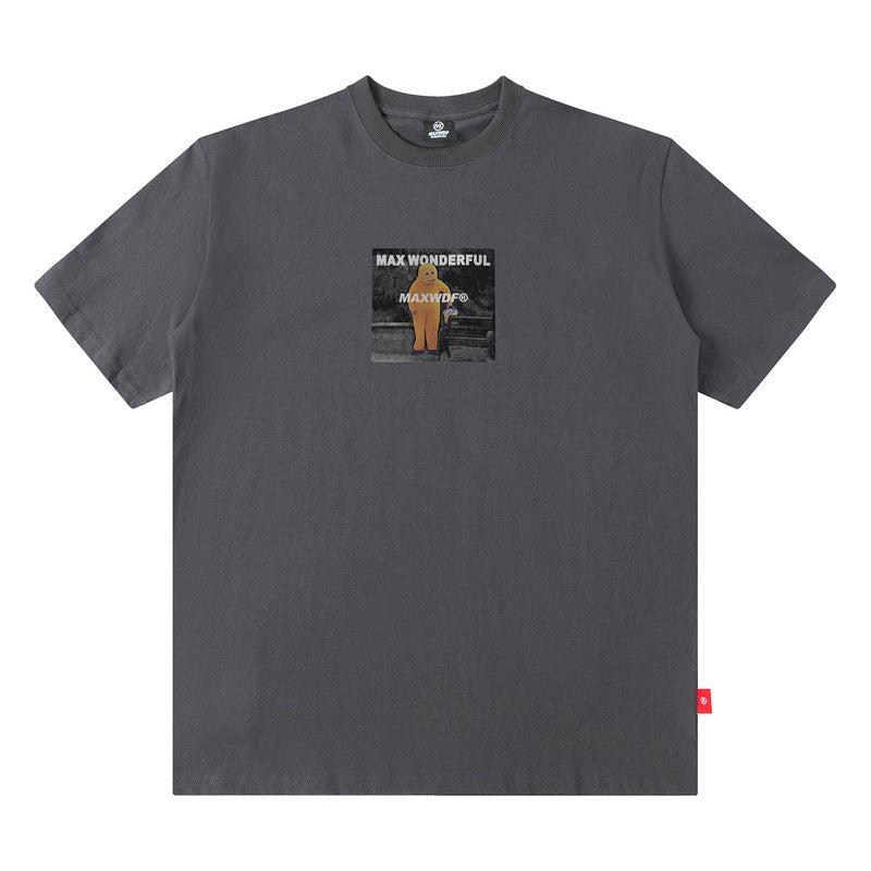 Men's T Shirt Printed Short-Sleeved T-shirt Men's and Women's Hip Hop Loose Top