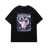 Men T Shirt Retro Cartoon Couple Short Sleeve T-shirt Men and Women Loose