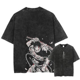 Hip Hop Washed Oversize T Shirt Men Streetwear Japanese