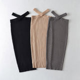 Women Skirt Vintage Waist Knitted Dress Slimming Skirt
