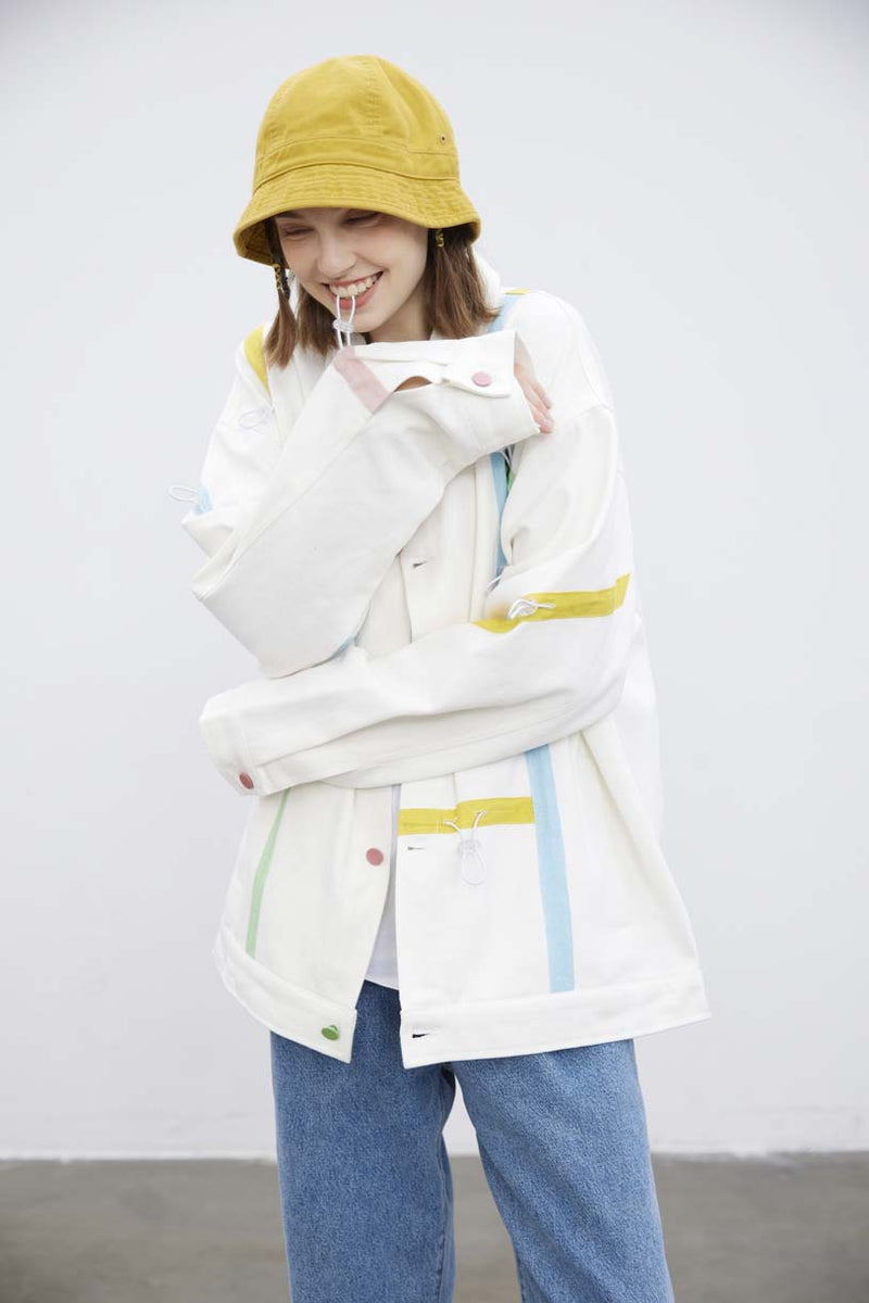 Unisex Jacket Autumn Ribbon Stitching Jacket Women's Clothing