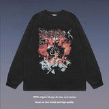 Men Long Sleeve Shirt Washed Long Sleeve Bottoming T-shirt Men and Women Ins