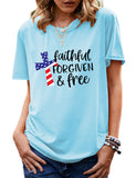 Women's Independence Day T Shirt Pattern Printed Short-Sleeved T-shirt