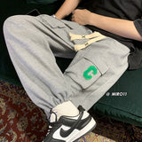 Men Sweatpants Waffle Workwear Men's Summer Sports Pants Loose Casual