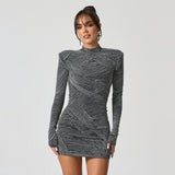 Woman Dresses Women's Spring Leisure round Neck Long Sleeve Pullover Short Dress