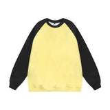 Men Hoodie Raglan Sleeve round Neck Sweater Men's Spring and Autumn Loose Casual