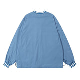Men Long Sleeve Shirt out Door Preppy Style V-neck Long Sleeve T-shirt Men and Women Loose Function