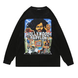 Men Long Sleeve Shirt Gothic Style Printed Sweater Men's and Women's Hip Hop Retro Long Sleeve T-shirt