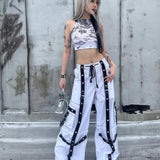Women Cargo Pants Overalls Women's Stitching Loose Slimming