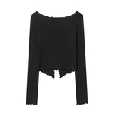Women Long Sleeve T-Shirt Long Sleeve T-shirt Women's Fall Slim Fit Design Short Top