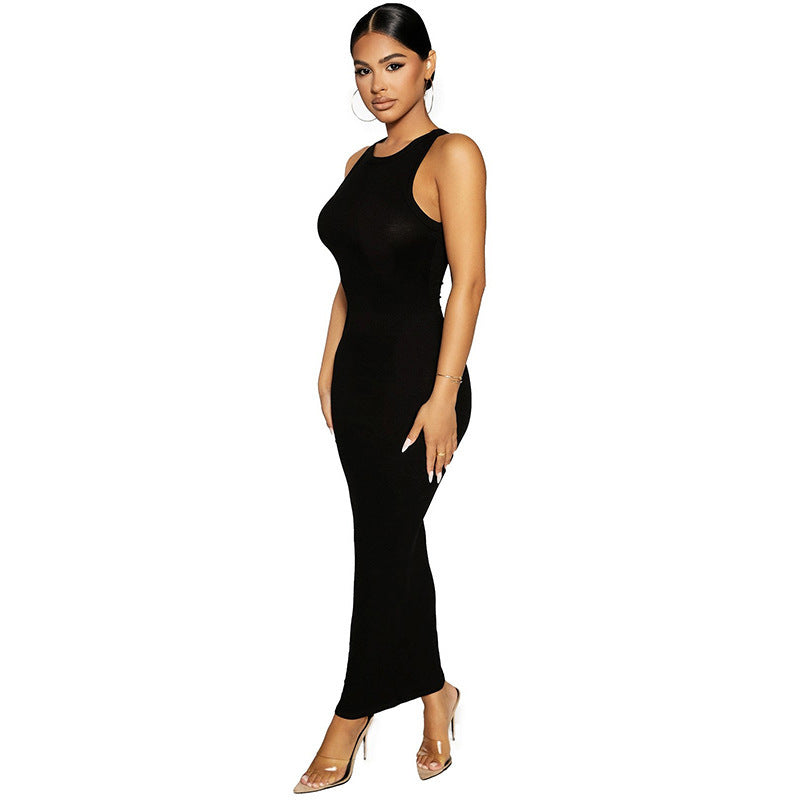 Women Desses round Neck Sleeveless Dress