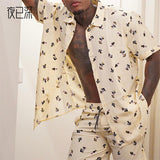 Men Co-Ords Men's Summer Shirt Short Sleeve Shorts Printing