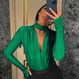 Women Jumpsuit Women's Spring Bottoming Stitching Long-Sleeved Jumpsuit