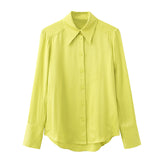 Women's T-Shirt Spring Commuter Solid Color Long-Sleeved Shirt