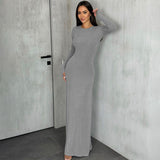Women Dresses Winter Fashion round-Neck Long-Sleeved Dress