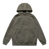 Men Fleece Lined Hoodie Embroidered Hoodie Long Sleeve Sports Hoodie Winter