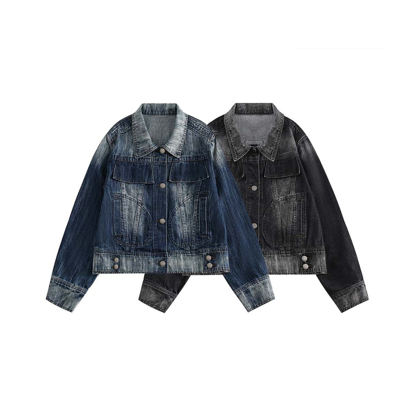 Unisex Jacket Autumn Gradient Denim Coat Women's Clothing