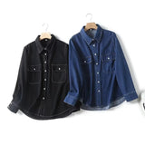 Women T-shirt Fashion Women's Wear Denim Shirt Women Autumn and Winter Loose