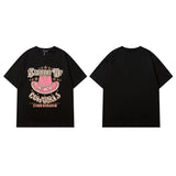Men T Shirt Retro Alphabet Hip Hop Short Sleeve T-shirt Men and Women