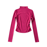 Women T-shirt High Neck Short Bottoming Shirt Women Spring Long Sleeve T-shirt